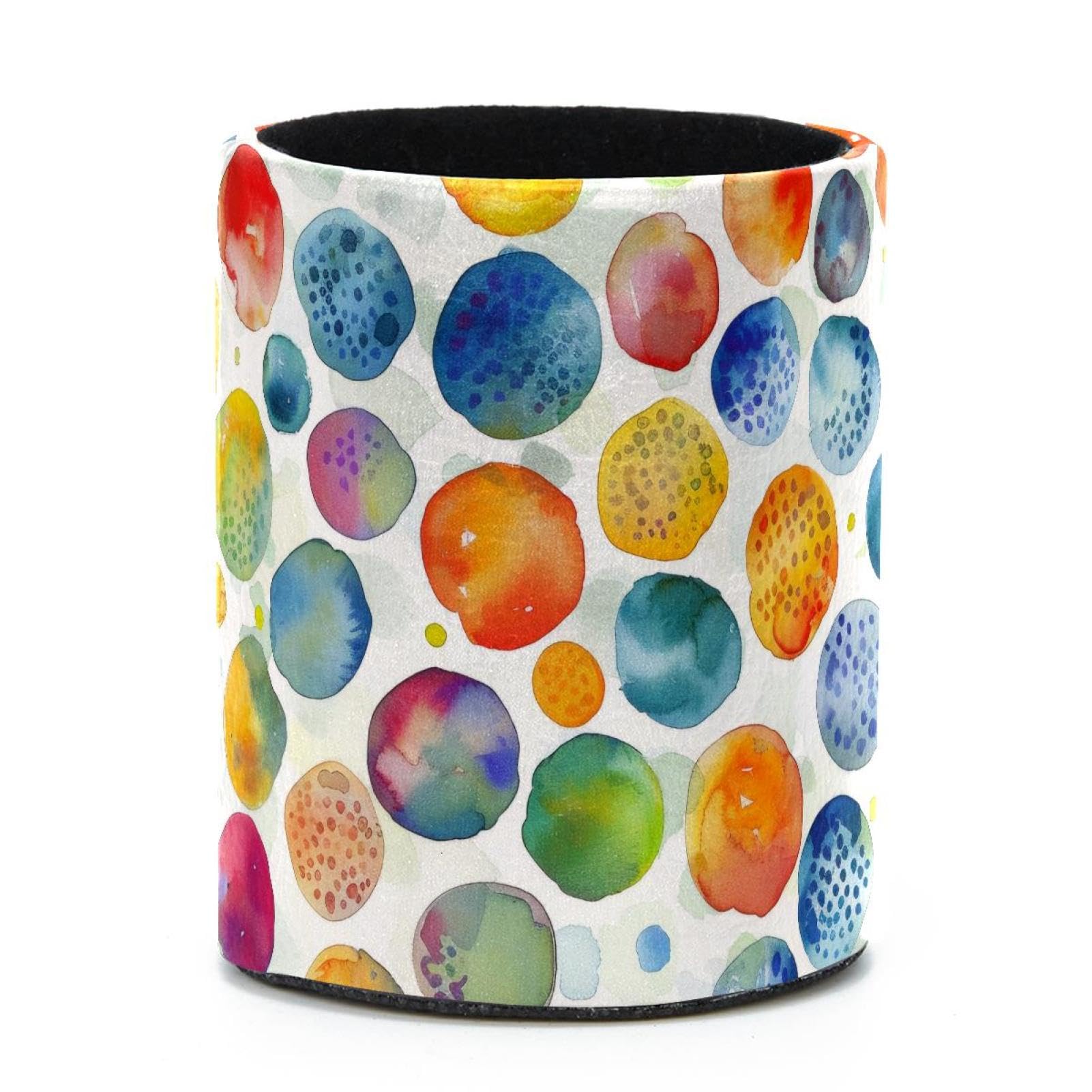 VAPOKF Round Pencil Holders for Desk, Circles Colorful Pen Holders Pen Pot Makeup Brushes Storage Desktop Stationery Supplies Organiser for Home Office