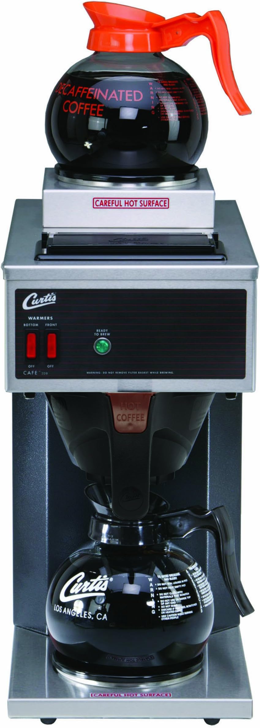 Wilbur Curtis Commercial Pourover Coffee Brewer 64 Oz Coffee Brewer, 2 Station, 1 Lower, 1 Upper Warmer - Coffee Maker with Fast-Brewing System - CAFE2DB10A000 (Each)