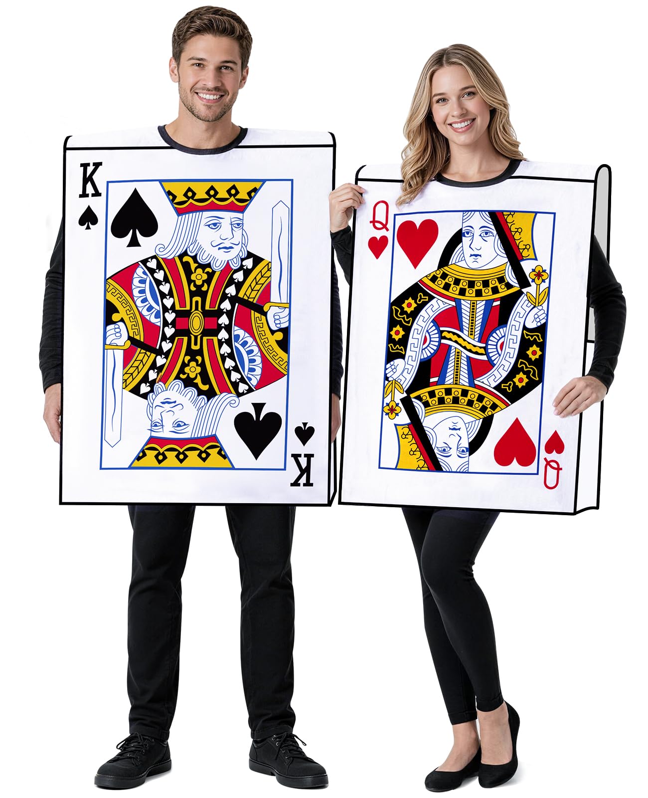 Adult Couples Halloween Costumes 2026, King Queen Playing Card Costume Set
