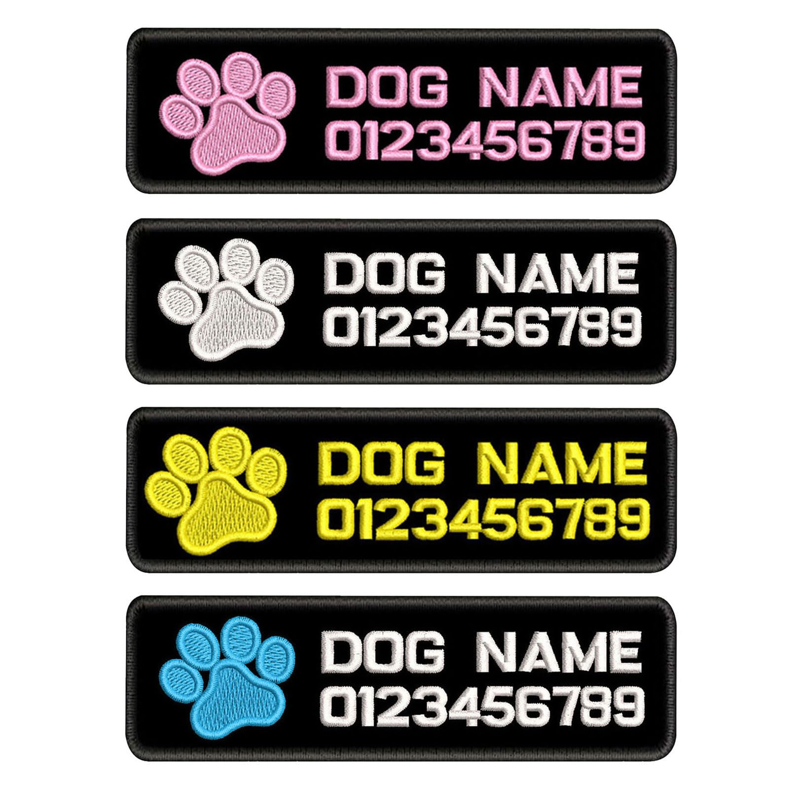 Customized Name Patch, Personalized Embroidered Tactical Patches Hook and Loop, Military Pet's Name Patches, Cute Dog Patches for Harness Removable Vest Collar, Dog Harness, Jackets (Round)