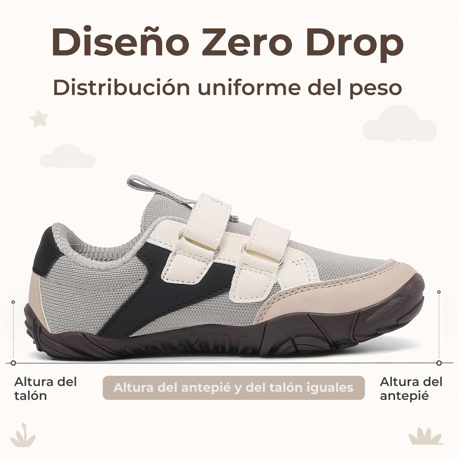 SAGUARO Zapatillas Barefoot Niños,Sneakers Minimalista Suaves y Ligeras con Puntera Ancha para Exterior Interior,Gr.25-36