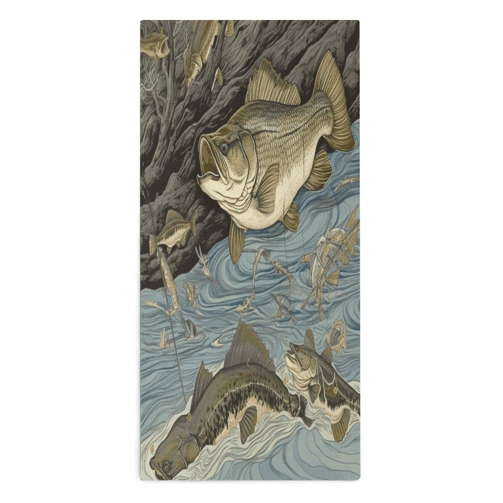 Fodpand Style Fishing Microfiber Towels, Decorative Bath Towel Soft & Lightweight, Hand Towels Multipurpose Use For Bathroom, Pool, Gym, Spa, And Hotel Use