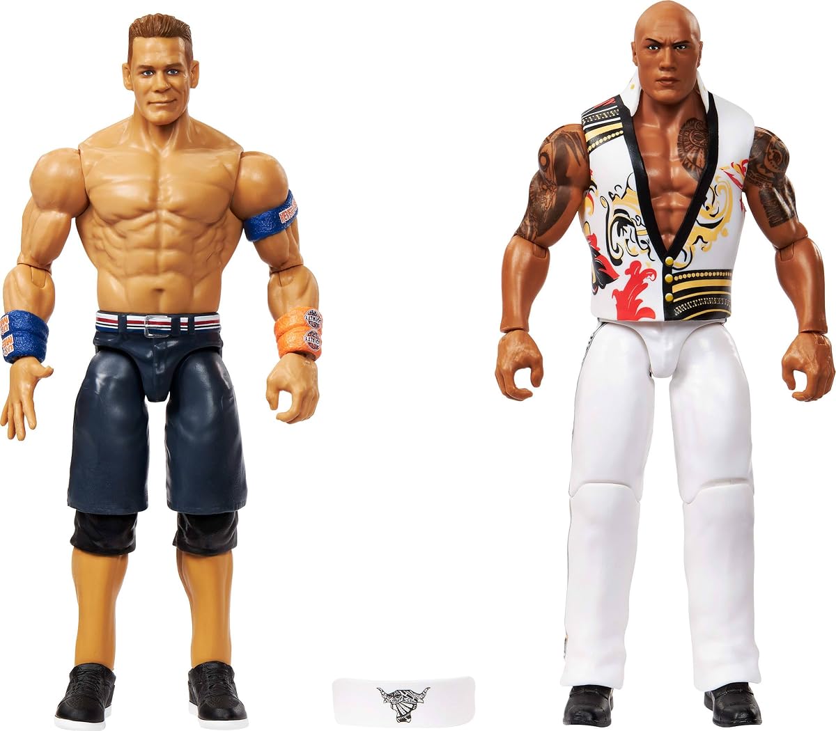 Mattel WWE Championship Showdown Action Figures 2-Pack with Accessory, Series #23 The Rock & John Cena Collectible Set, 6-inch