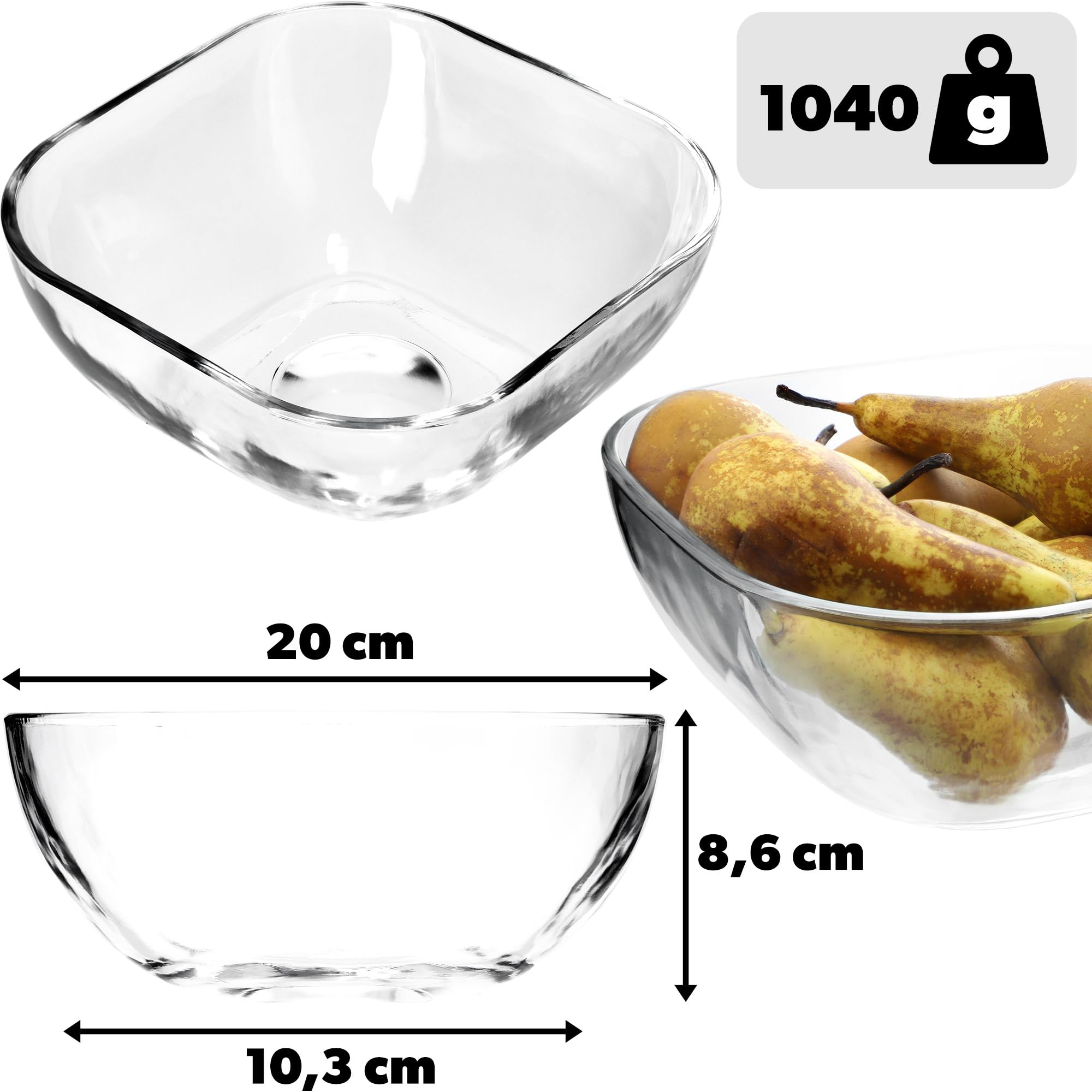 KADAX Saladier En Verre, Résistant Au Lave-vaisselle