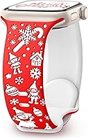 Vista 7 de Christmas Gift Compatible with Christmas Apple Watch Bands for Women 49mm 46mm 45mm 44mm 42mm, Soft Silicone Santa Claus for Apple Watch Ultra 3