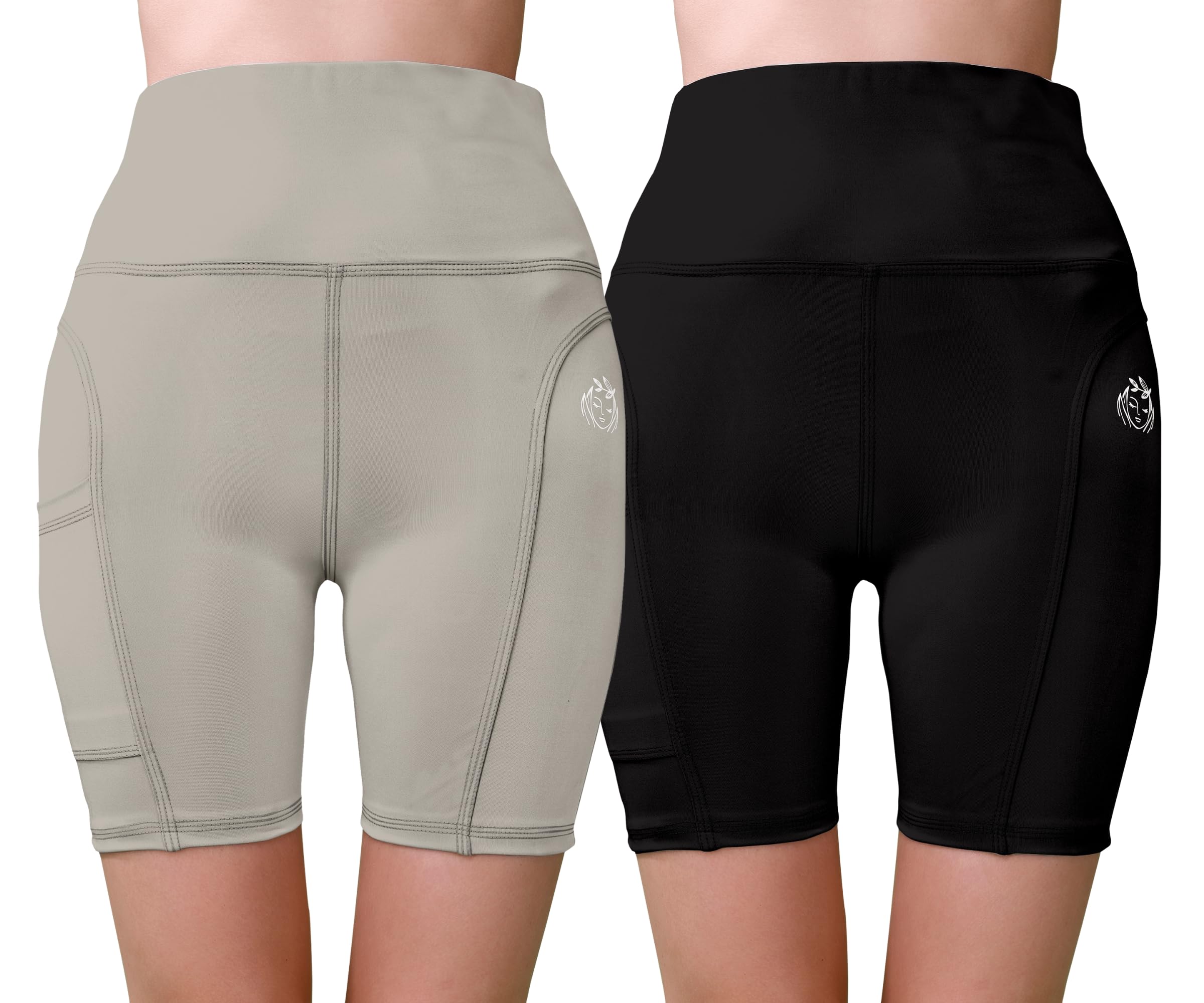 Combo Cycling Shorts for Women Stretchable High Waist Sports Activewear Shots for Women and Girls Pack of 2-image-28