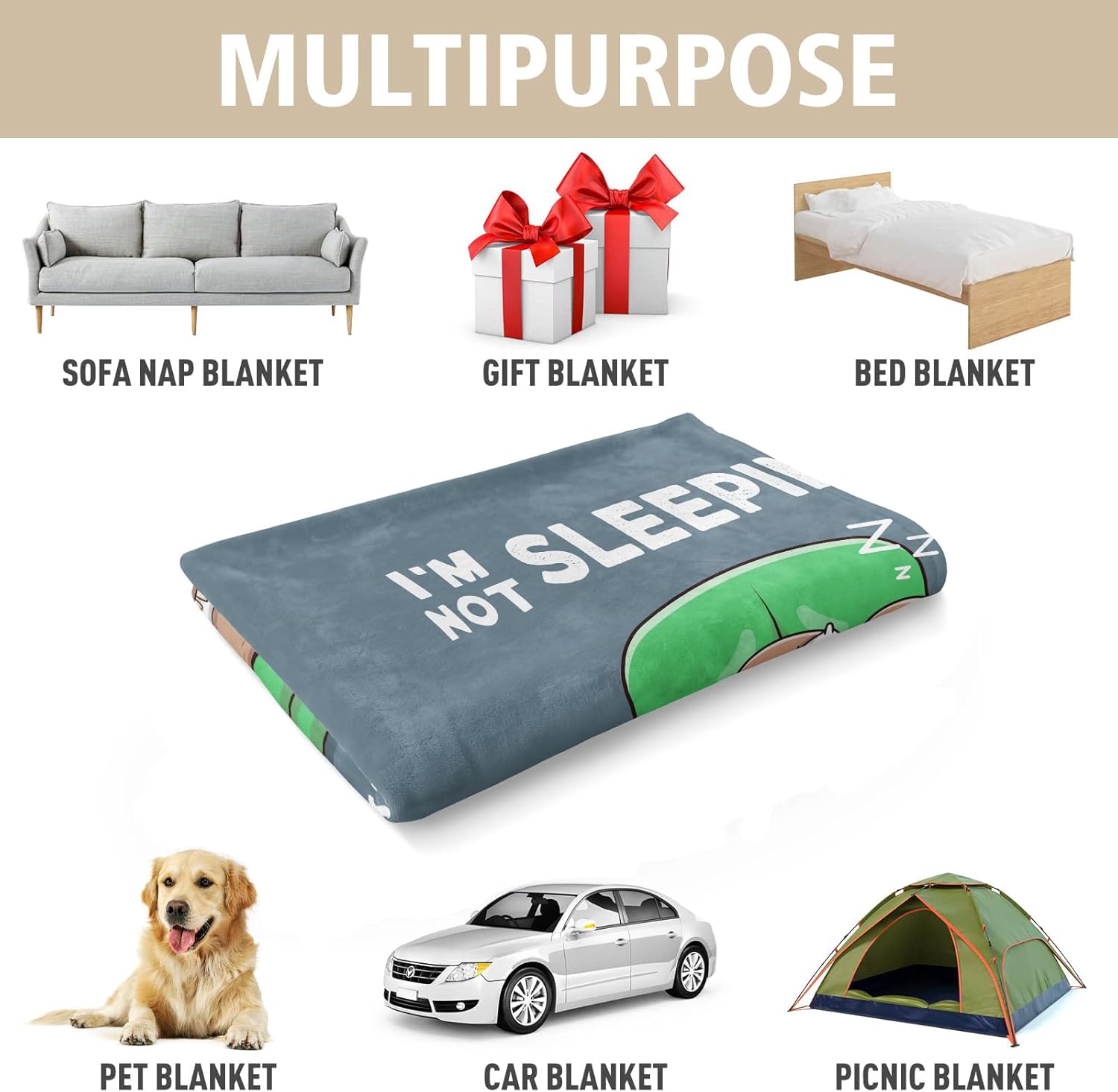 Funny Birthday Gifts for Men, I'm Not Sleeping Blanket, Dad Grandpa Husband Birthday Gift Ideas, Funny Gift Blanket for Boyfriend Brother Uncle, 60" x 50" - Image 6