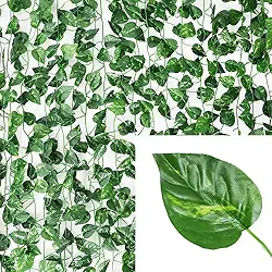 Kit Planta Trepadeira Artificial para Decorações | Plantas para Decoração de Casa, Sala De Estar, Casamento, Eventos (Jibóia - 6 Metros)