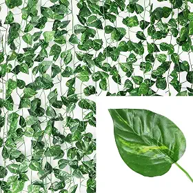 Kit Planta Trepadeira Artificial para Decorações | Plantas para Decoração de Casa, Sala De Estar, Casamento, Eventos (Jibóia - 6 Metros)