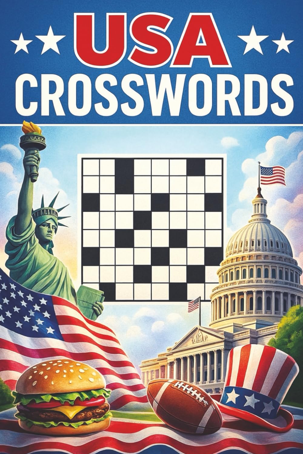 United States Crossword Puzzle Book: 100 USA Crossword Puzzles – American Geography, History & Culture Brain Games for Adults & Teens