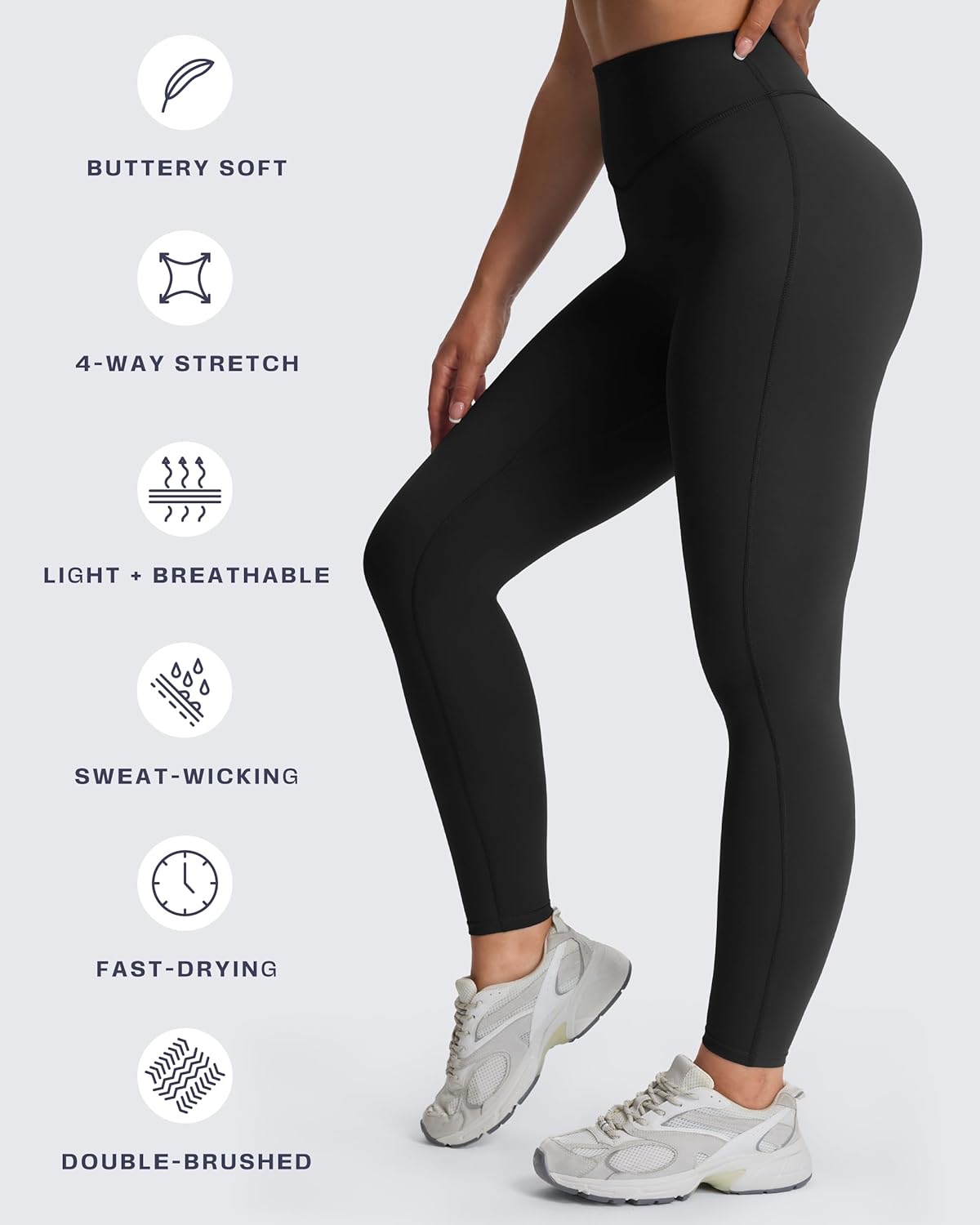 Aoxjox Women’s Workout Leggings Metamorph Mid-Rise Hidden Scrunch Tummy Control Gym Training Yoga Pants 25"/27"/28.5" - Image 5