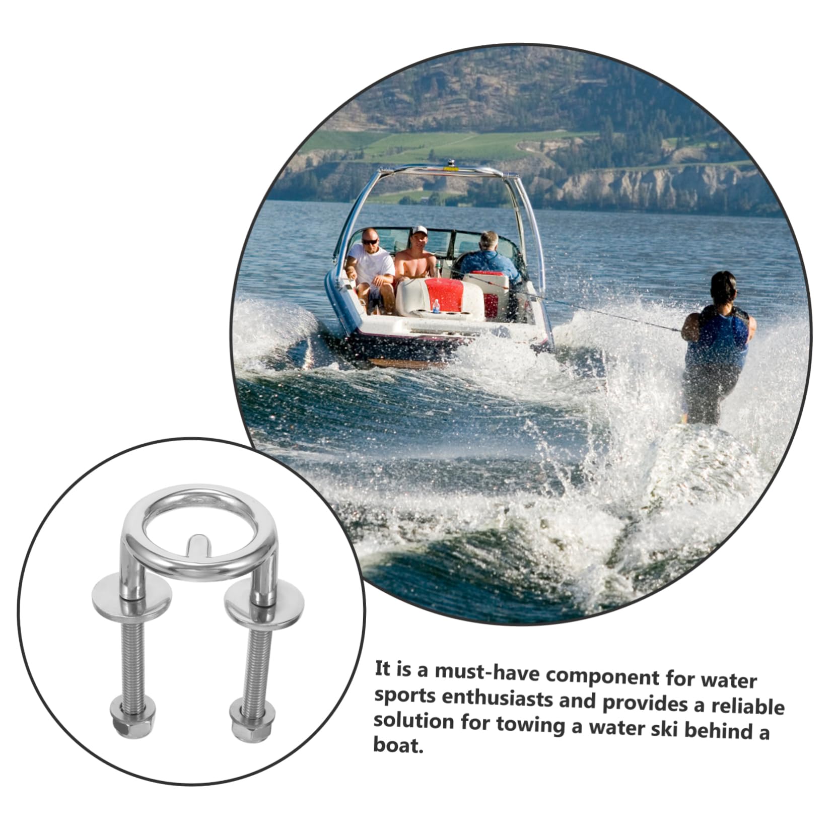 Gancio di Traino Accessorio per Yacht e Barca, Resistente alla Corrosione 62mm in Acciaio Inossidabile per Sci Nautici