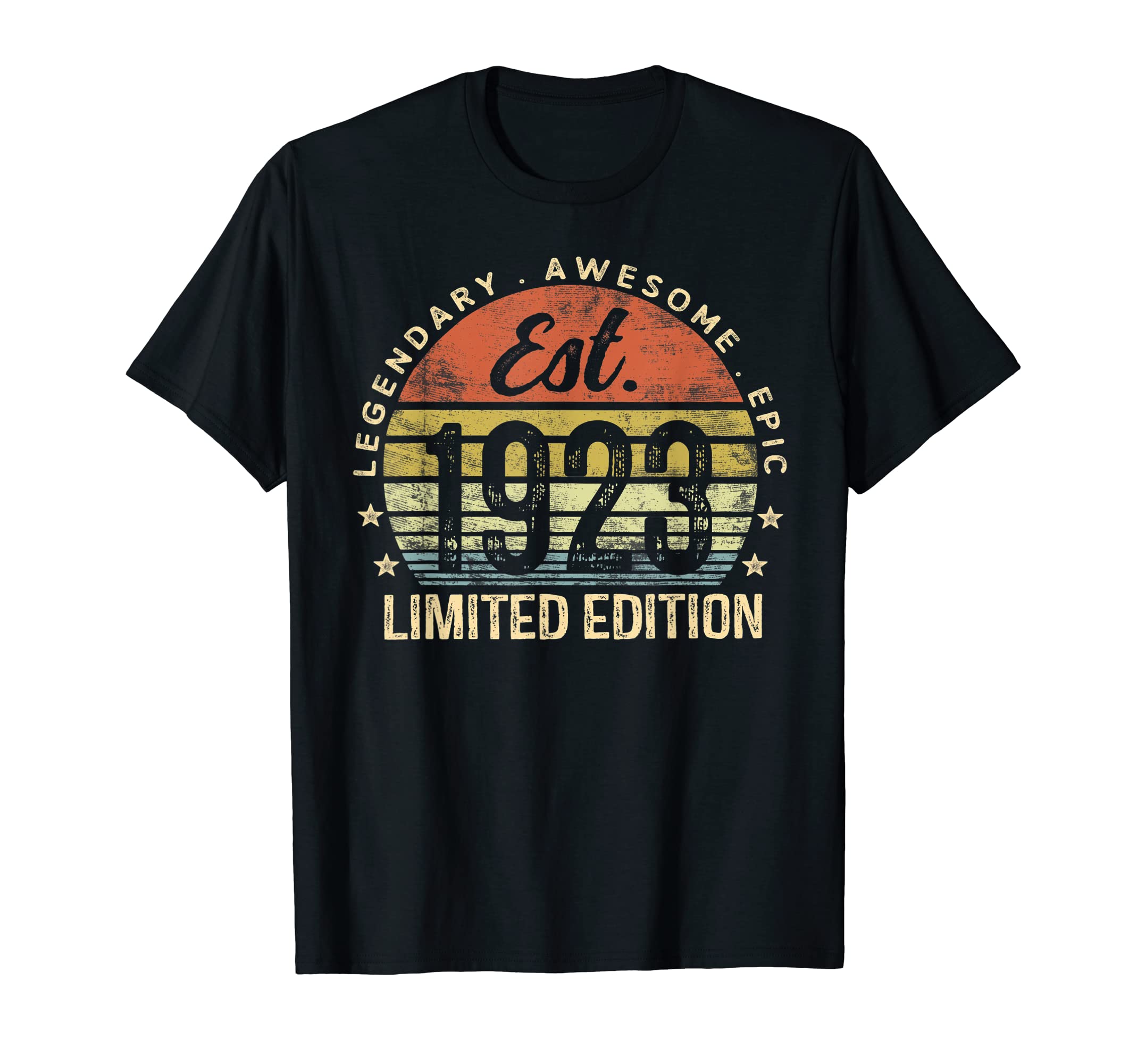 Est 1923 Limited Edition Born in 1923 GiftsEst 1923 Limited Edition 101st Birthday Vintage 101 Year Old T-Shirt