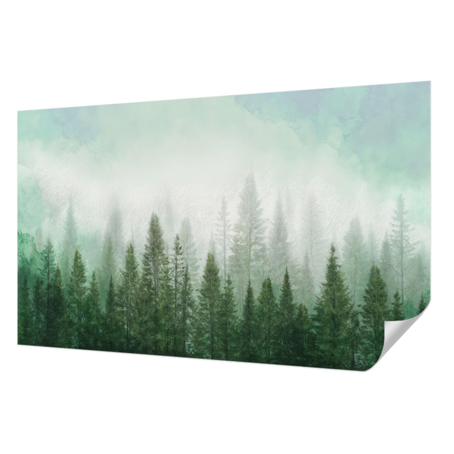 Papier peint panoramique 416x254 loup dans la forêt décoration murale Tulup