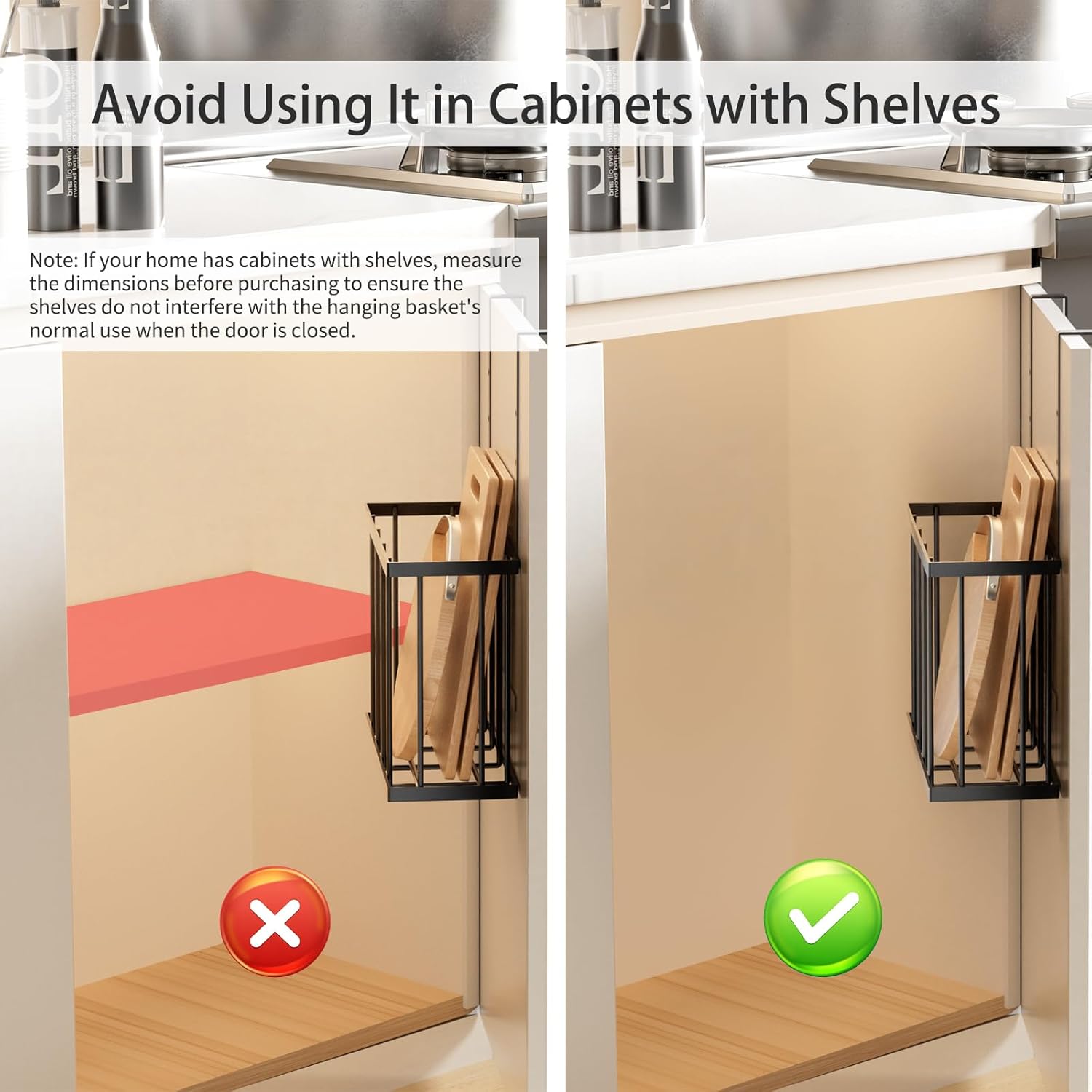 3 Pack Over Cabinet Door Organizer - Adjustable Cabinet Door Organizer with Towel Rack,Hanging Over the Door Organizer for Cutting Board, Plastic Wrap, Aluminum Foil, Cleaning Supplies, Baking - Image 8