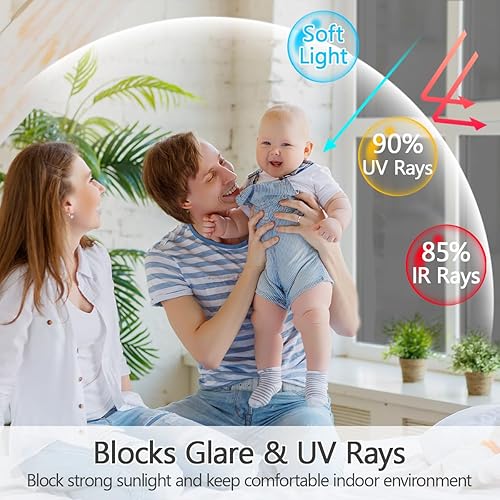 Miniatura 4 de Bloss Película de privacidad unidireccional para ventana, película reflectante para ventana, no bloquea el calor, anti UV, tinte de ventana para