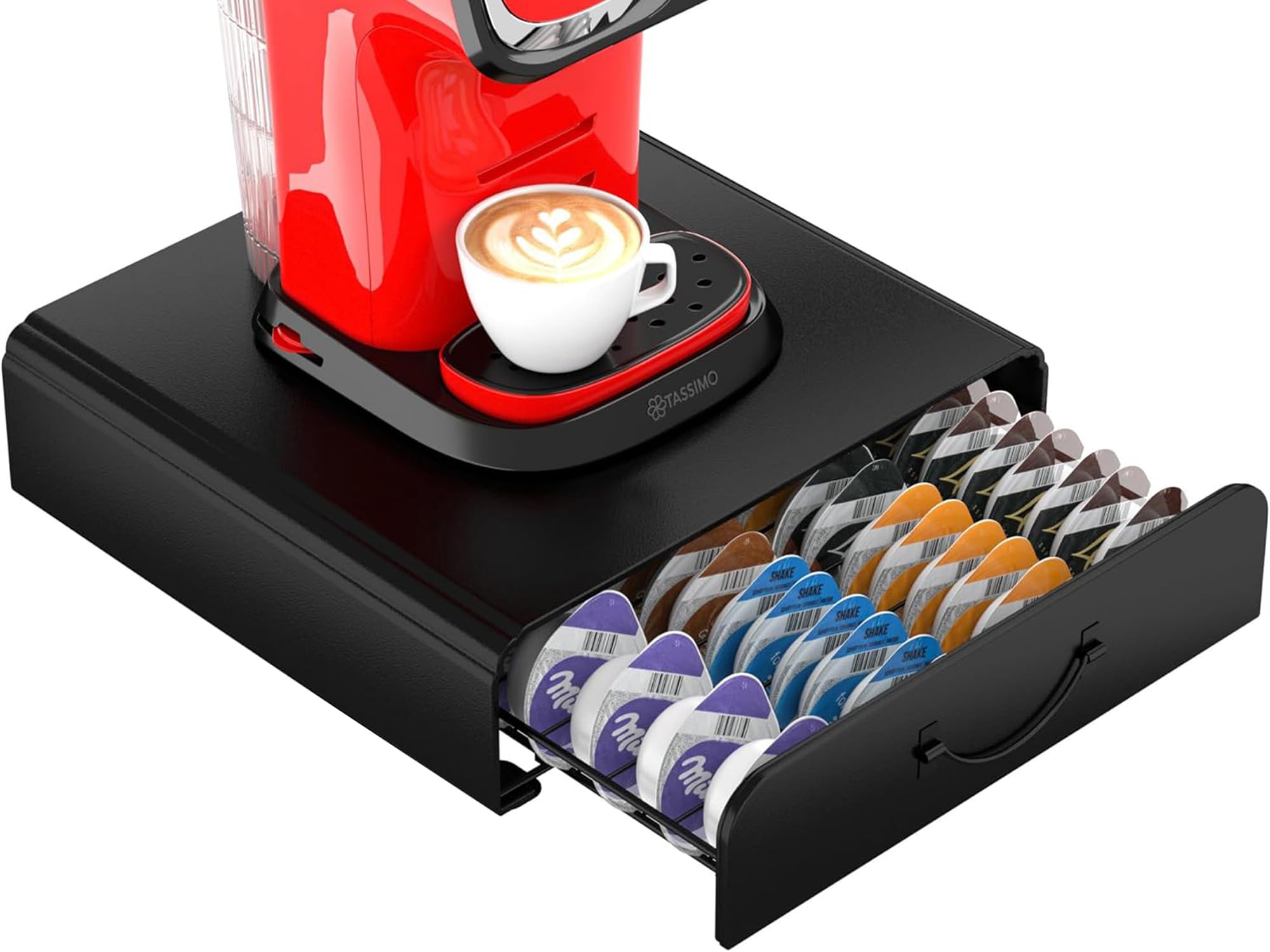 64 Kapselhalter für Tassimo Kapseln Aufbewahrung, Metall Kapselspender, Stapelbarer Kapsel Organizer, Praktischer Kapseln Halterung, Kapseltänder für Tassimo Maschin