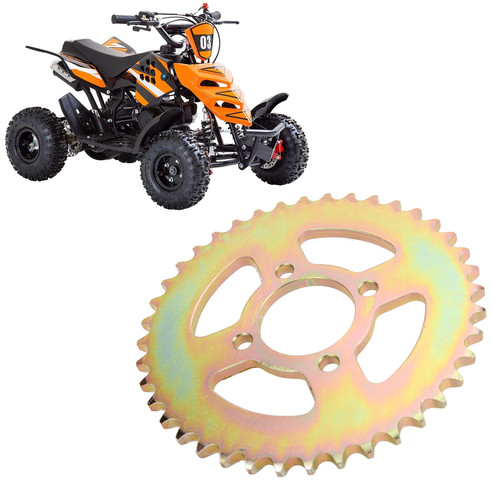 Pignon de chaîne à 40 dents, pignon en acier au carbone pour ATV, adapté aux chaînes de 530, alésage de 58 mm, à 4 trous, pièce de rechange avant ou arrière pour TaoTao, Roketa,