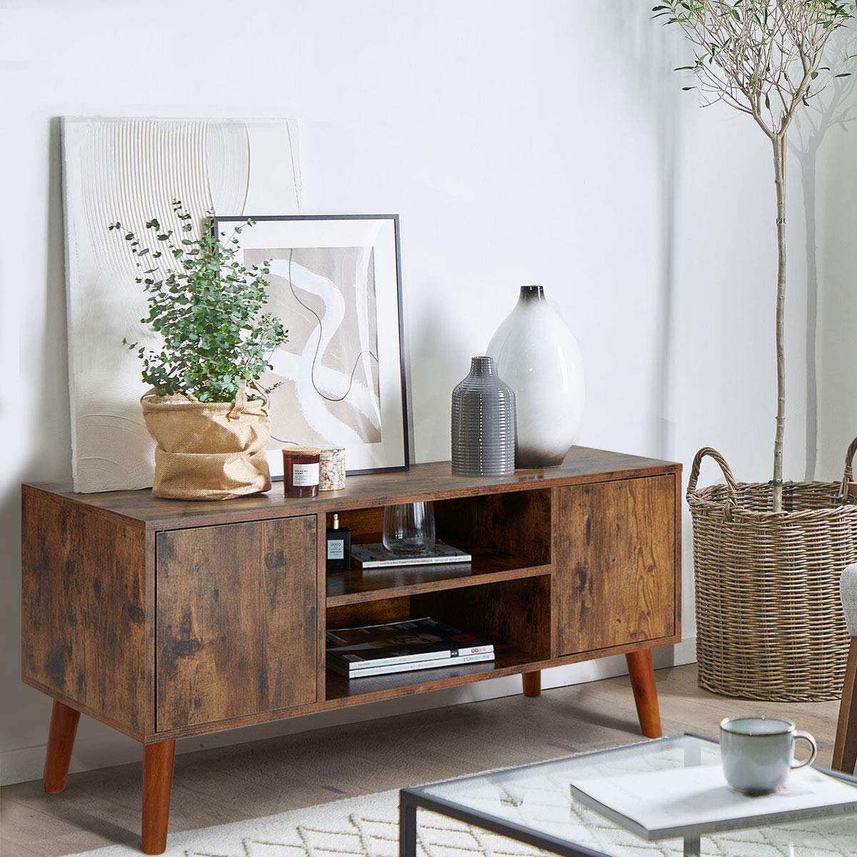 Buy 108cm TV Stand Industrial TV Unit Console with 2