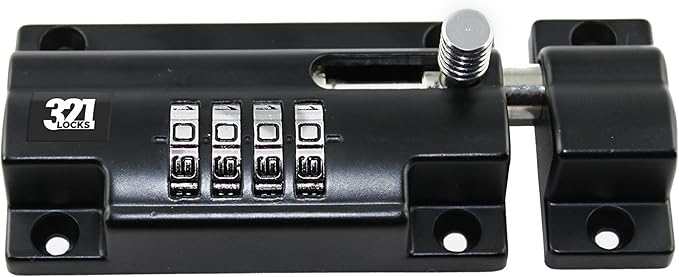 Amazon.com: Sliding Bolt Lock Combination - 4 Digit Pin Code Dial and ...