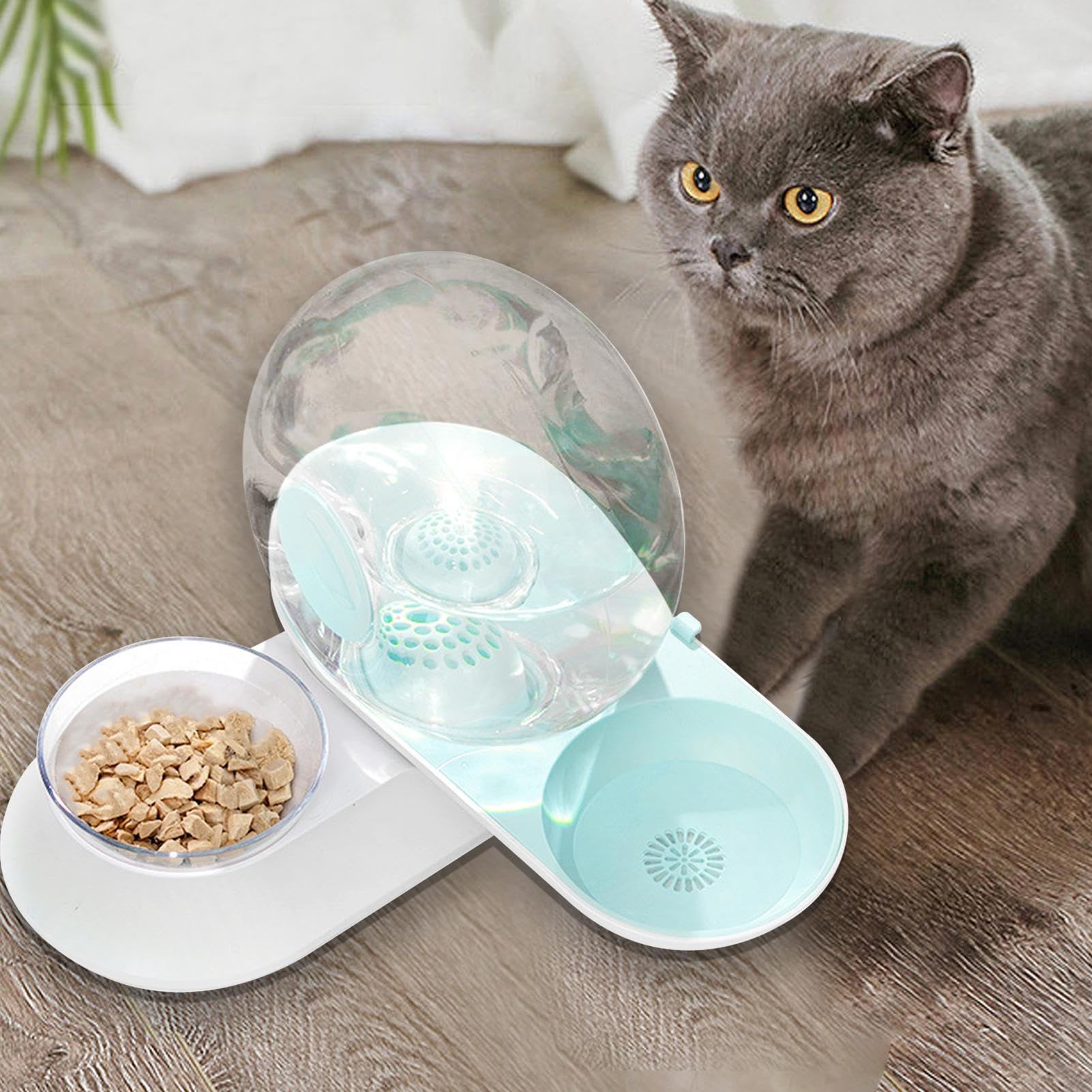 Distributore d'acqua per cani, a forma di lumaca, con mangiatoia per piatti, dispenser d'acqua per cani, cuccioli, gattini, conigli, animali