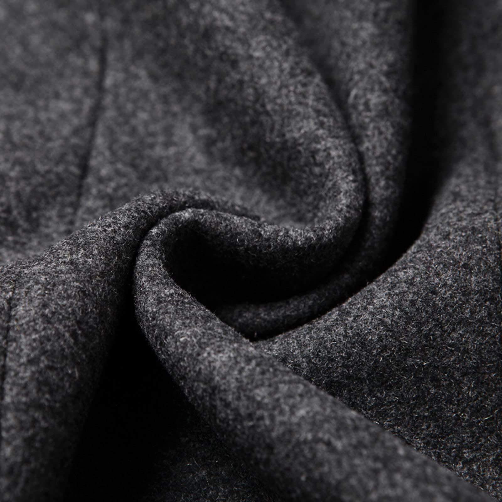 Abrigo de lana y gabardina para hombre | Diseño de longitud media de un solo pecho con cuello alto y tela de lana gruesa | Chaqueta cálida de invierno para un estilo casual elegante, ropa ajustada