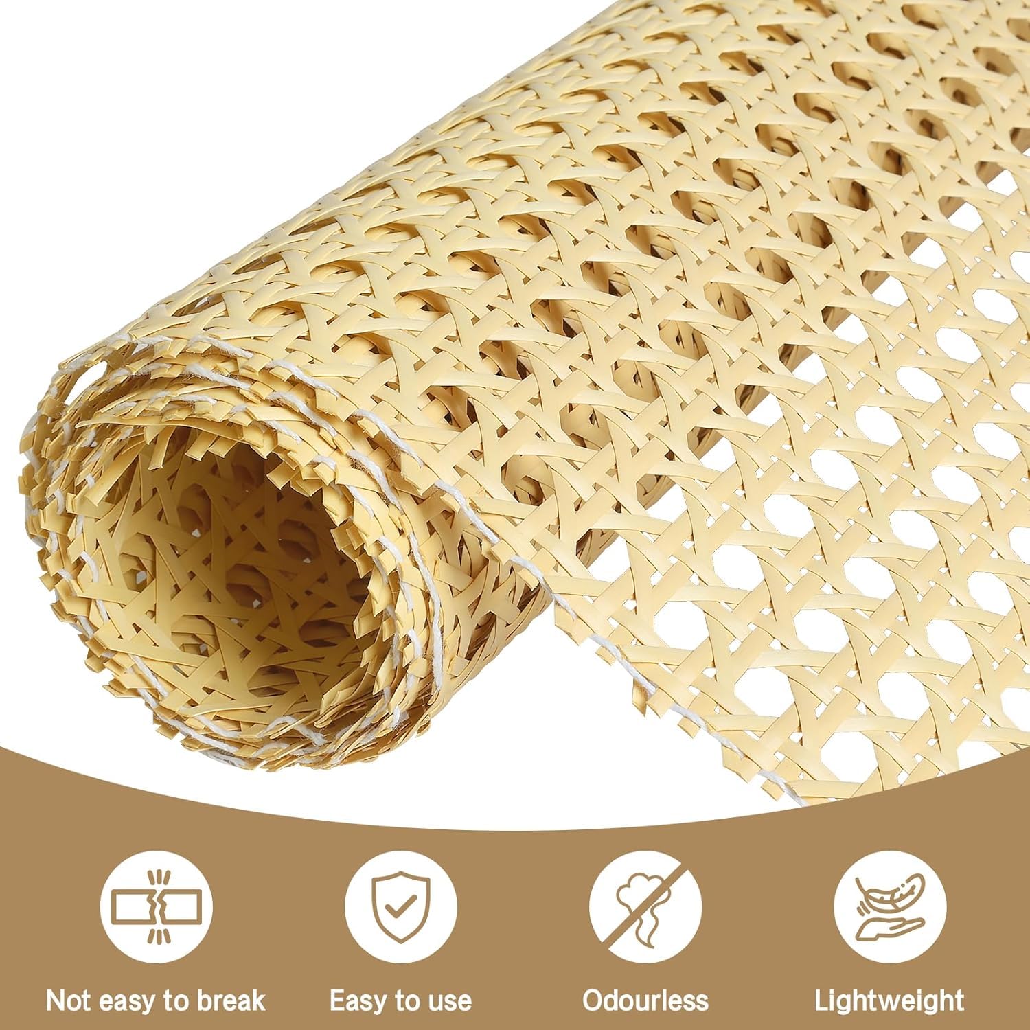 Rattan Rotolo Naturale,35 x 200cm Fatto a mano Fettuccia Rattan,per Riparazione di Sedie Decorazione Mobili Artigianato Fai da Te