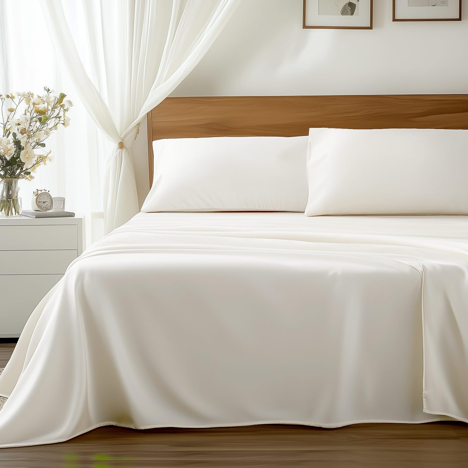 Alkyonos Viscose Derived from Bamboo Soft Cooling Bedding with Silky Smooth Finish 16 Deep Pocket Hypoallergenic Breathable 4