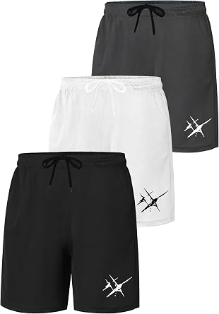 3 Pack Athletic Gym Mens Shorts Elastic Waistband Quick Dry with Pockets for Basketball Tennis Running Activewear