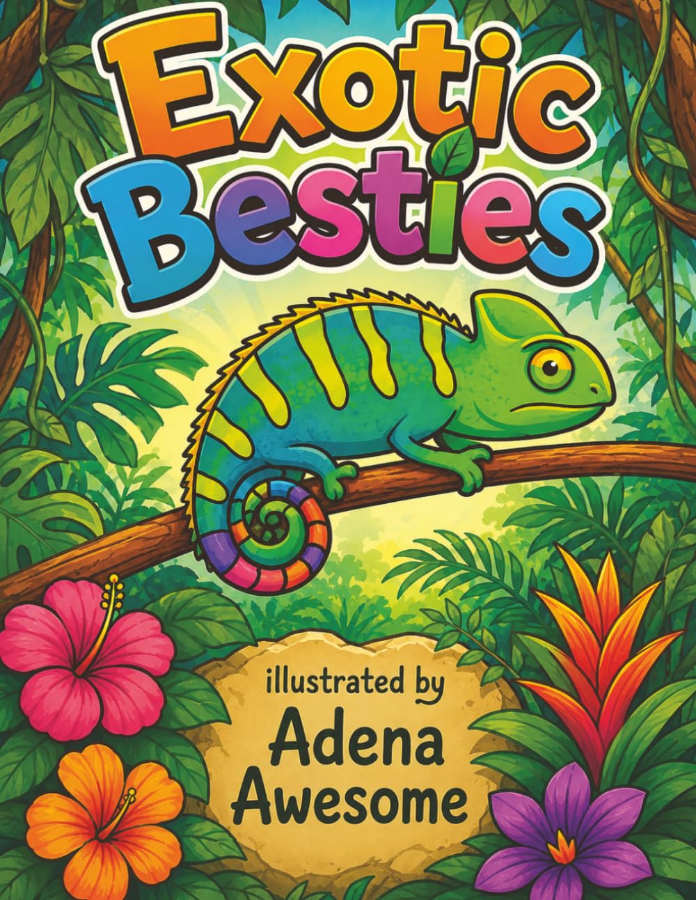 Exotic Besties: 30 Bold and Easy Coloring Pages