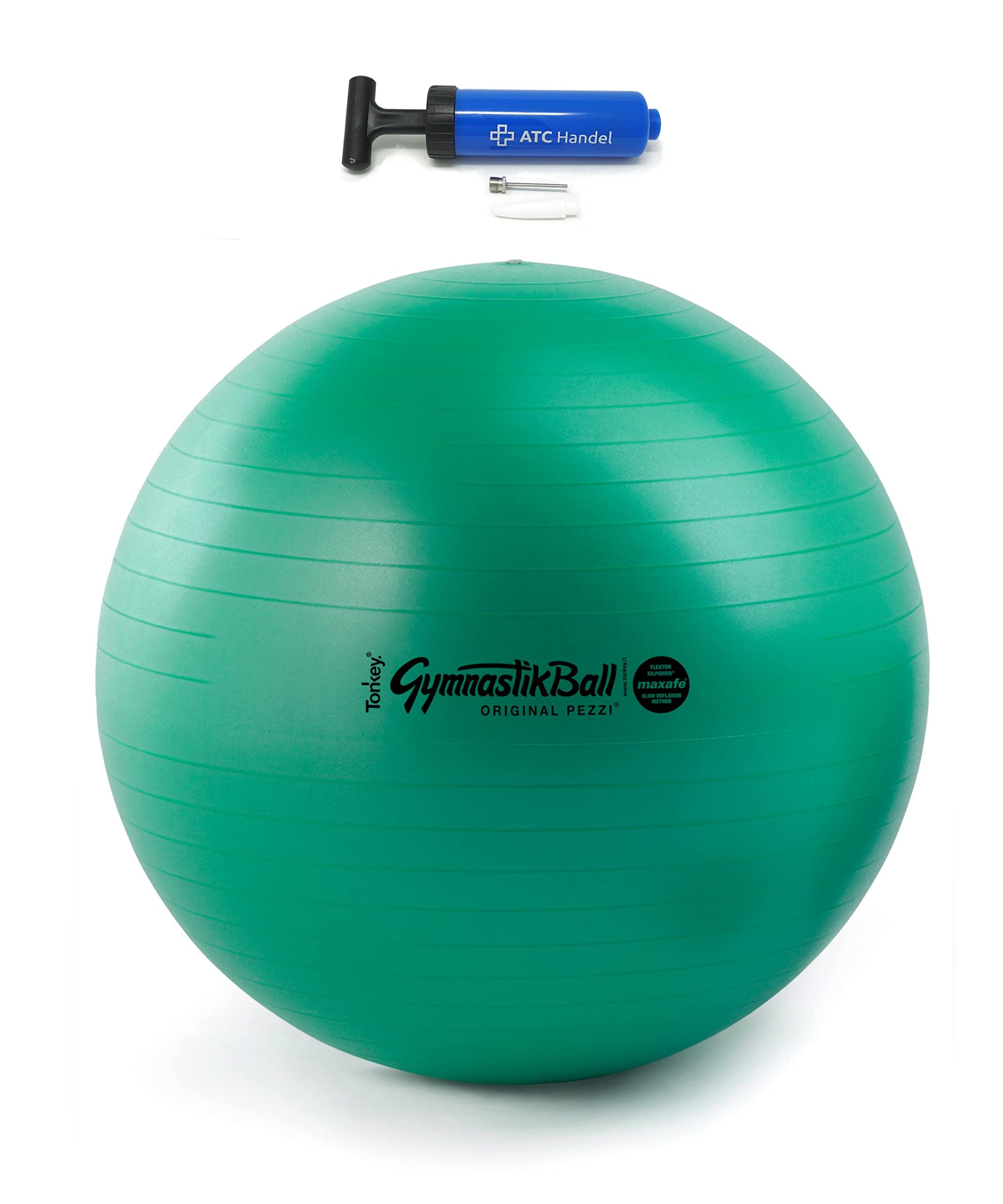 Pezzi Maxafe - Pelota de gimnasia (42, 53, 65 y 75 cm de diámetro, incluye bomba ATC, soporta hasta 400 kg, para fitness, rehabilitación, terapia, gimnasia y como pelota de asiento para oficina, 42