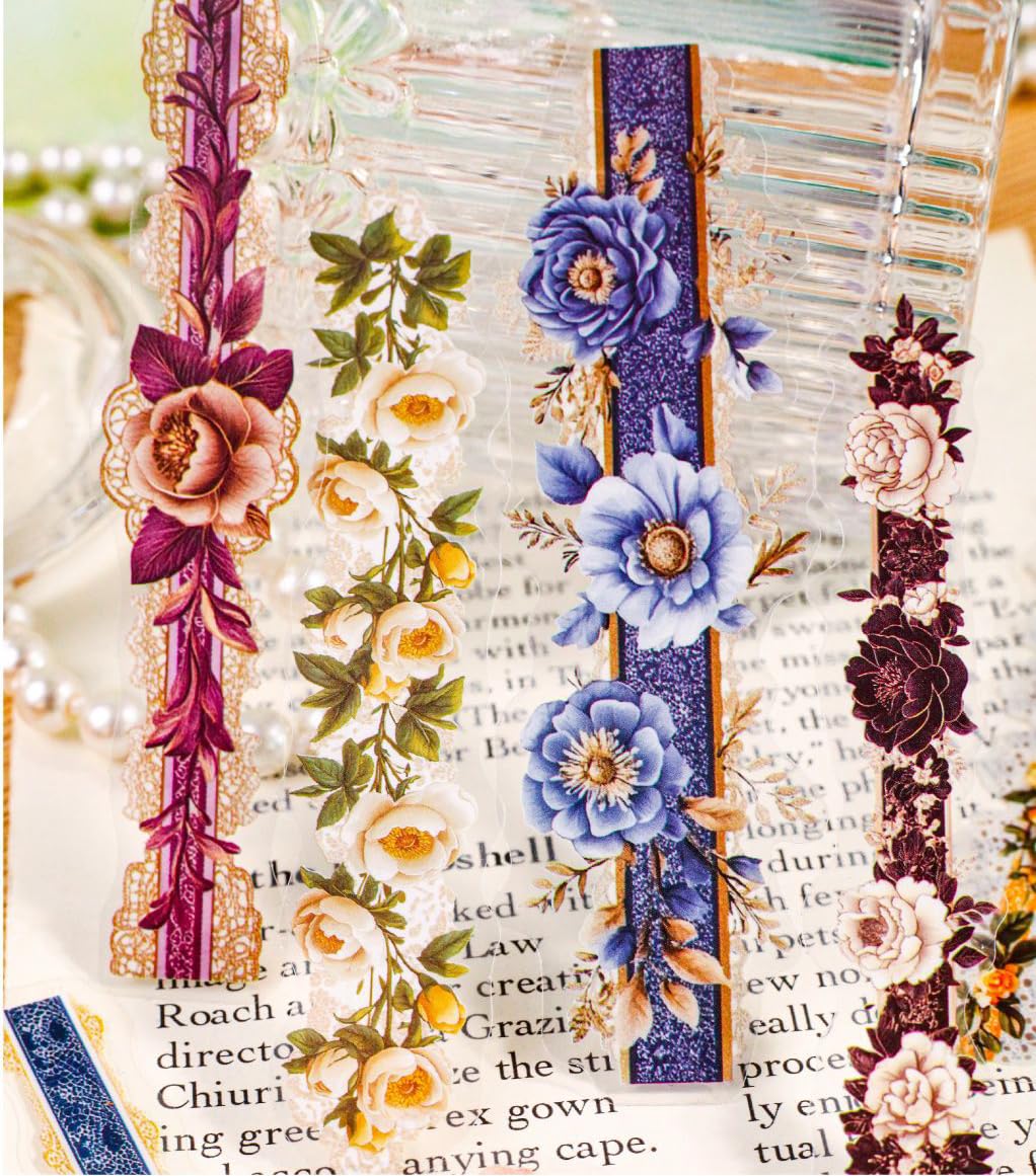Calcomanías de encaje de flores para decorar invitaciones de boda y libros de fotos