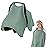 Blissful Diary 2-in-1 Muslin Baby Car Seat Cover, Multi-use Nursing Cover for Breastfeeding, Breathable Infant Car Seat Cover Canopy - Roman Green