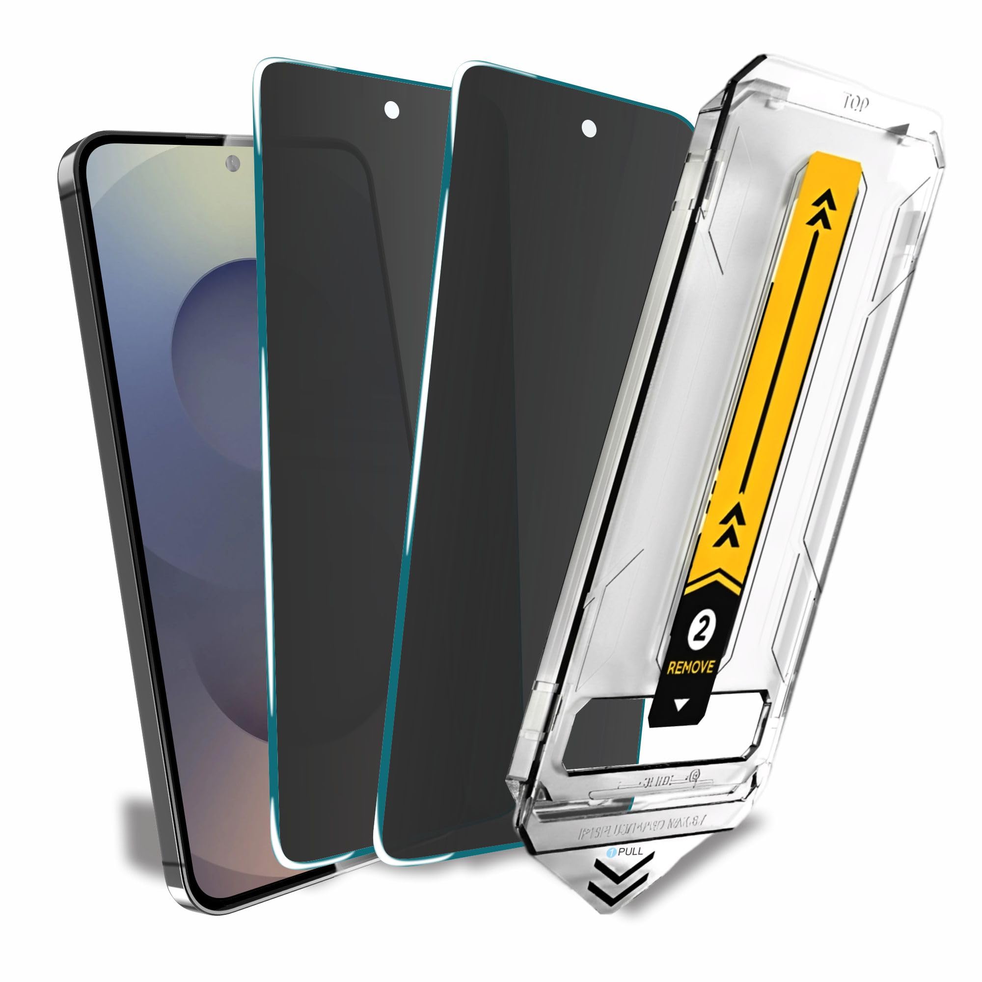 Affix 2 Pack for Privacy Samsung Galaxy S24 Plus and Galaxy S25 Plus Tempered Glass, Screen Protector Guard with Easy Fix Installation Tool, 9H Hardness Shatterproof, HD Clear Scratch Resistant-picture-19