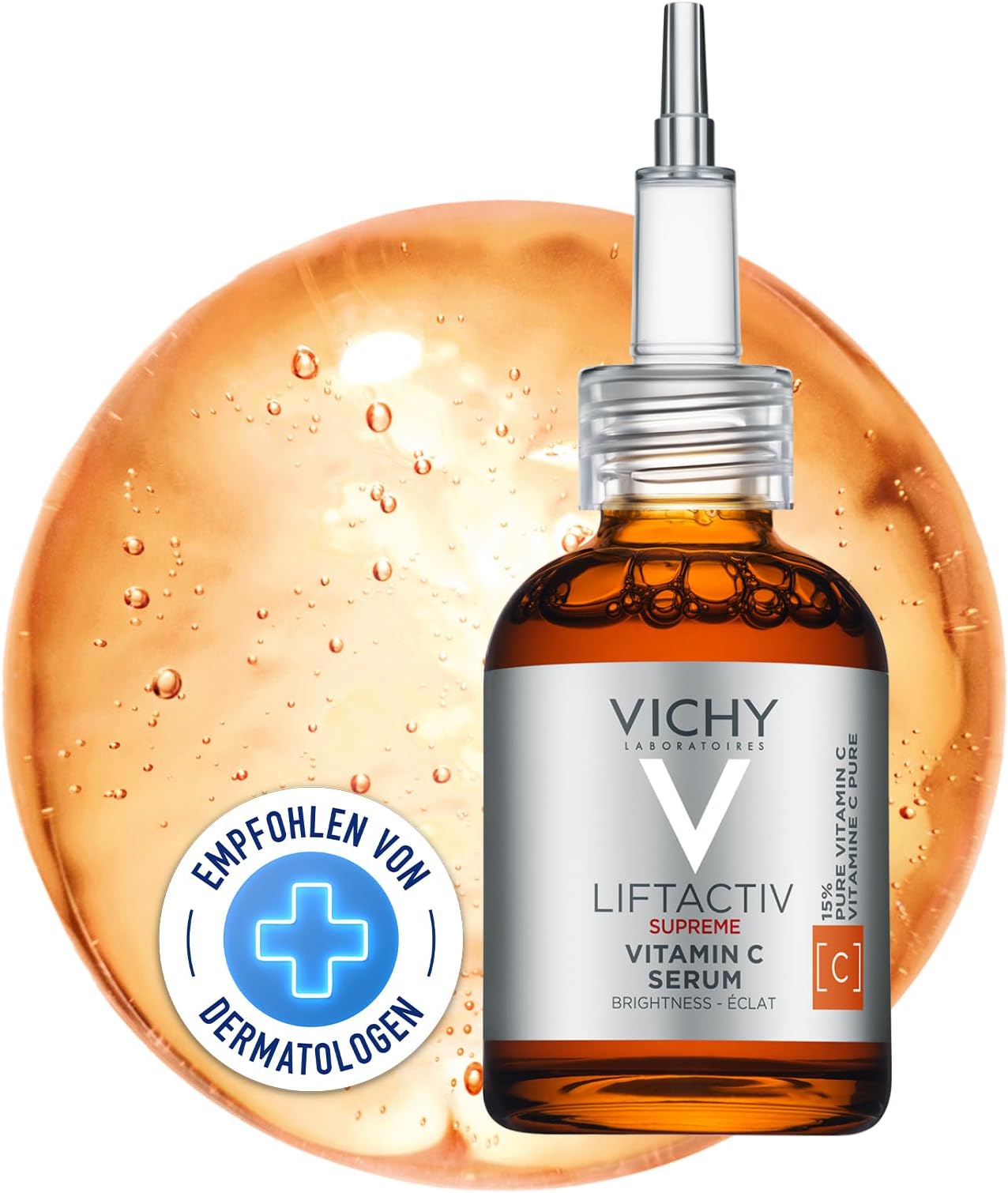 Vichy LiftActiv Vitamin C Serum For Face, Brightening Serum With Pure Vitamin C + Hyaluronic Acid + Vitamin E, Reduces Fine Lines, Smooths Skin Texture, Improves Radiance, Anti Aging