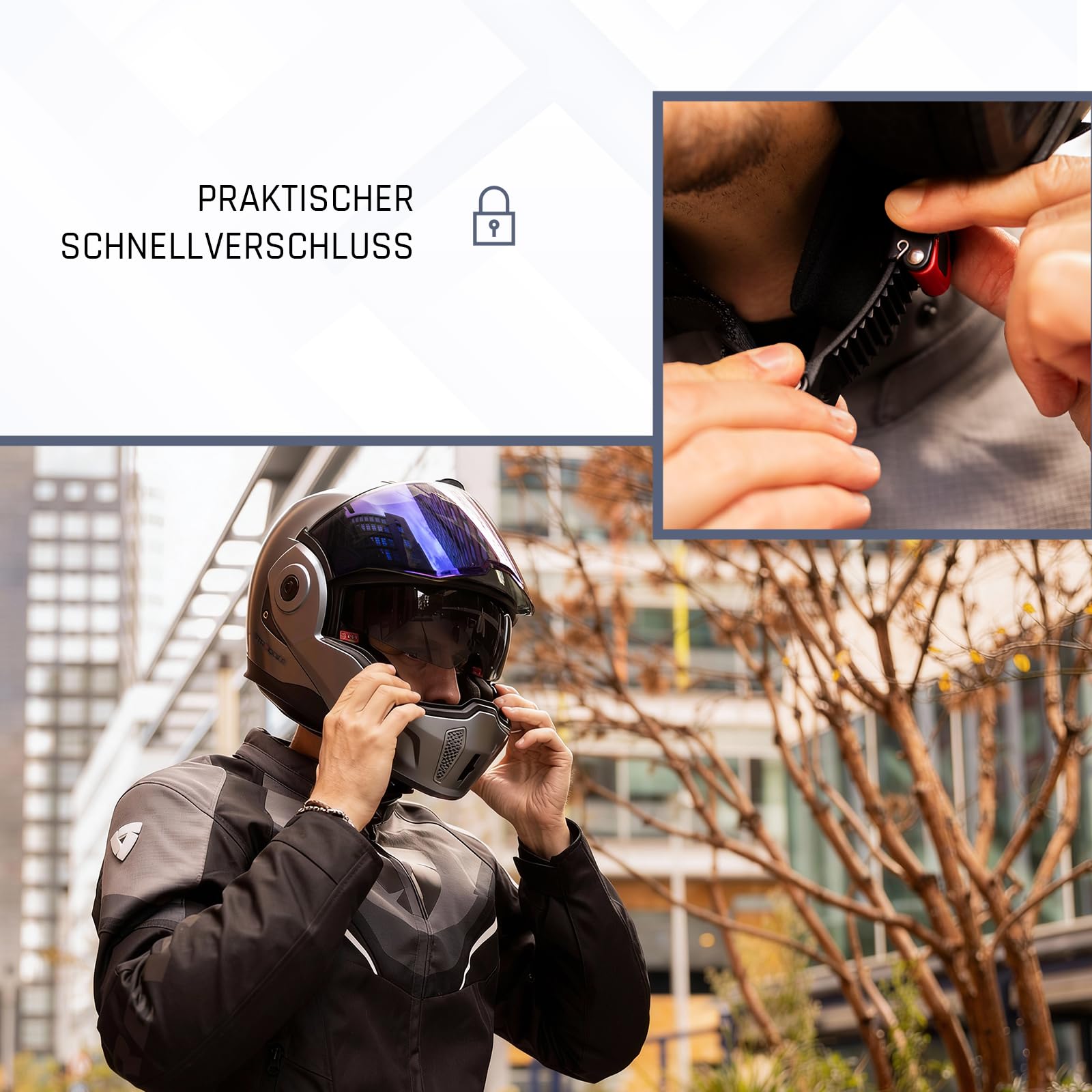 BEON Stradale Motorradhelm - Systemhelm Klapphelme mit Visier und Sonnenblende - Rollerhelm Sonnenblende - Motorrad Helm Damen & Herren - Integralhelm 180° Klappbar - XL