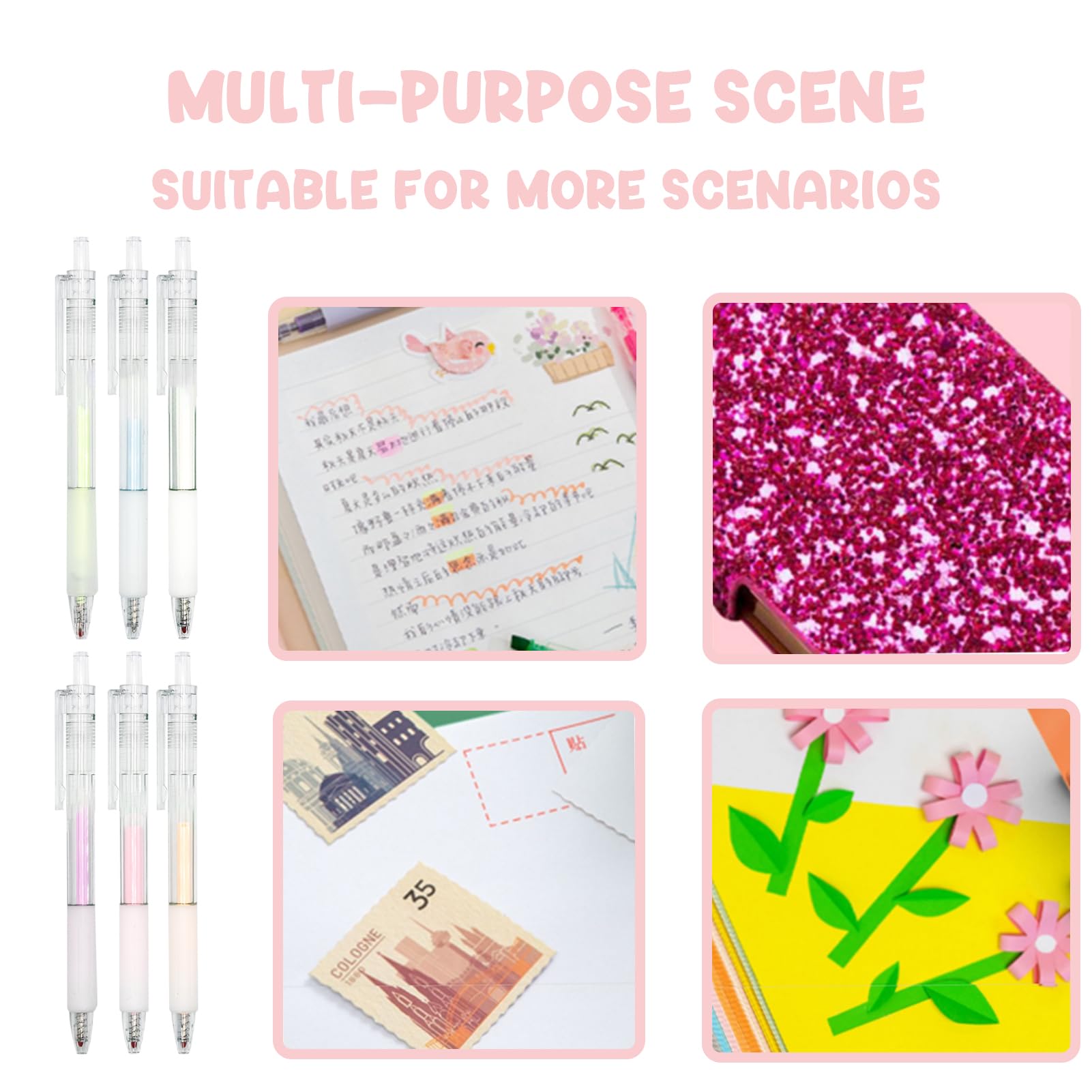 6 Penne A Colla Colorate Ad Asciugatura Rapida - Per Scrapbooking E Crafts - Foto 9