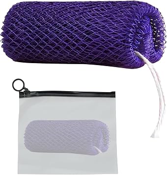 African Net Sponge, 1 Piece Exfoliating Scrubber Bath Sponge for Smooth Skin, Back Scrubber Loofah Washcloth, with Travel Bag Purple, 42 in