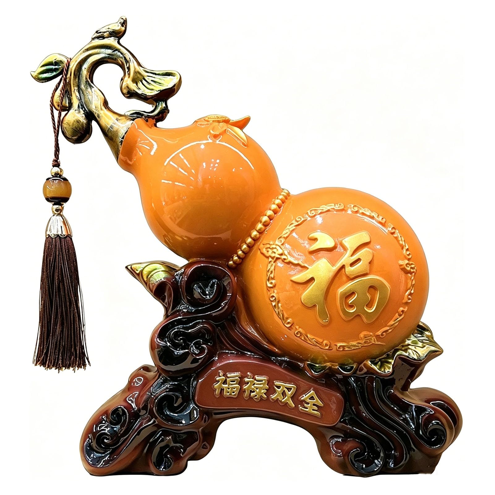 Good Luck Gourd, Chinese Feng Shui Resin Statue for Office Home Desktop