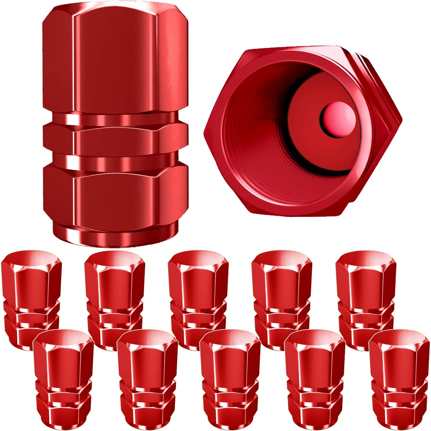 SAMIKIVA Tire Valve Caps, Premium Metal Rubber Seal Tire Valve Stem Caps, Dust Proof