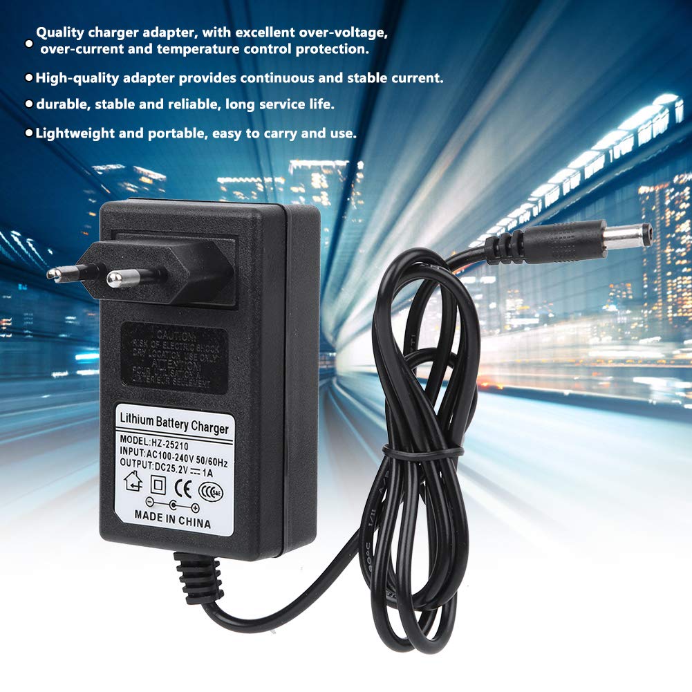 Adapter ładowarki do Masażu, Przenośny Plastikowy Adapter do Pistoletu do Masażu 100-240 V Adapter ładowarki do Masażu Profesjonalny Sprzęt do Masażu Wyposażenie(Norma europejska 25,2 V)