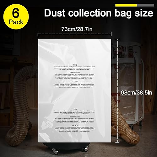 Miniatura 6 de Bolsas colectoras de polvo para Harbor Central Machinery Harbor Freight, bolsas de recolección de polvo de 35 y 70 galones para carpintería, bolsa