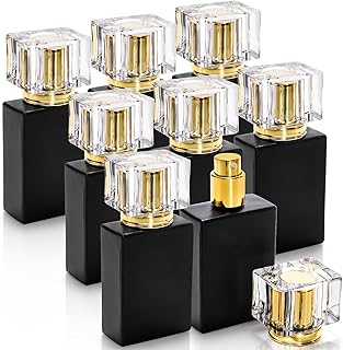 Foraineam 8 Pack 30ml / 1 oz. Black Refillable Perfume Bottles