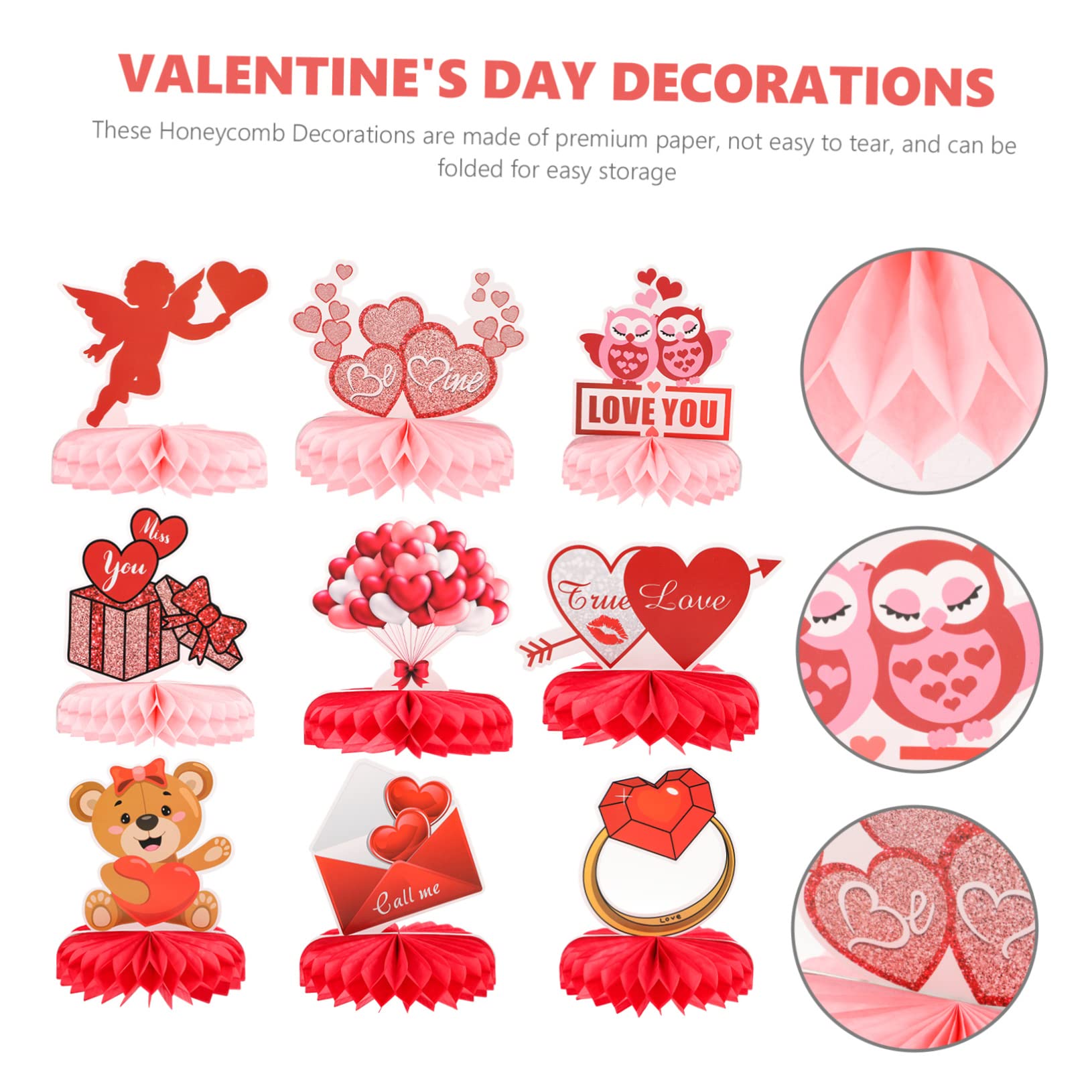 TOYANDONA 36piezas Decoración De De Día De San Valentín De Mesa Romántico Accesorios De San Valentín Decoración De Mesa