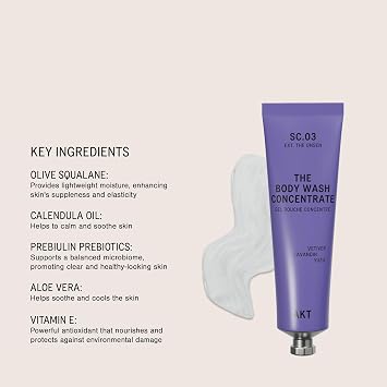 AKT The Body Wash Concentrate, SC.03 The Onsen, 3.4 Fl Oz, All Genders | Natural Shower Gel with Skin-Balancing Prebiotics, Body Wash Women & Men, with Olive Squalane & Vitamin E, Travel Size
