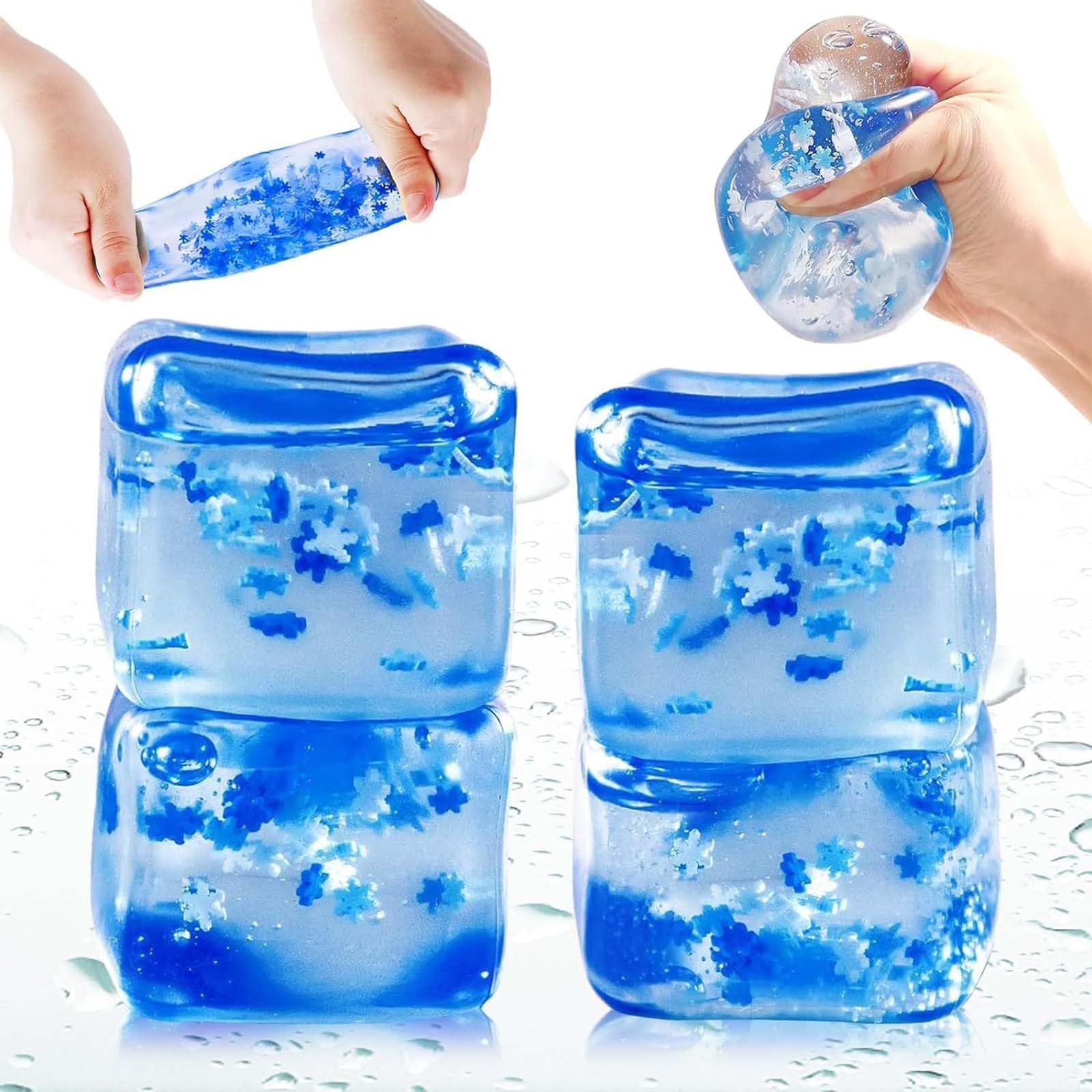 Ice Cube Squishy | Ice Cube Fidget Toys | Ice Cube Sensory Balls Stress Toys | Stress Relief Squeeze Cube Sensory Toy Ice Cube Squeeze Fidget Toys Squeeze Toys For Kids Adults Children Teens(1pcs)