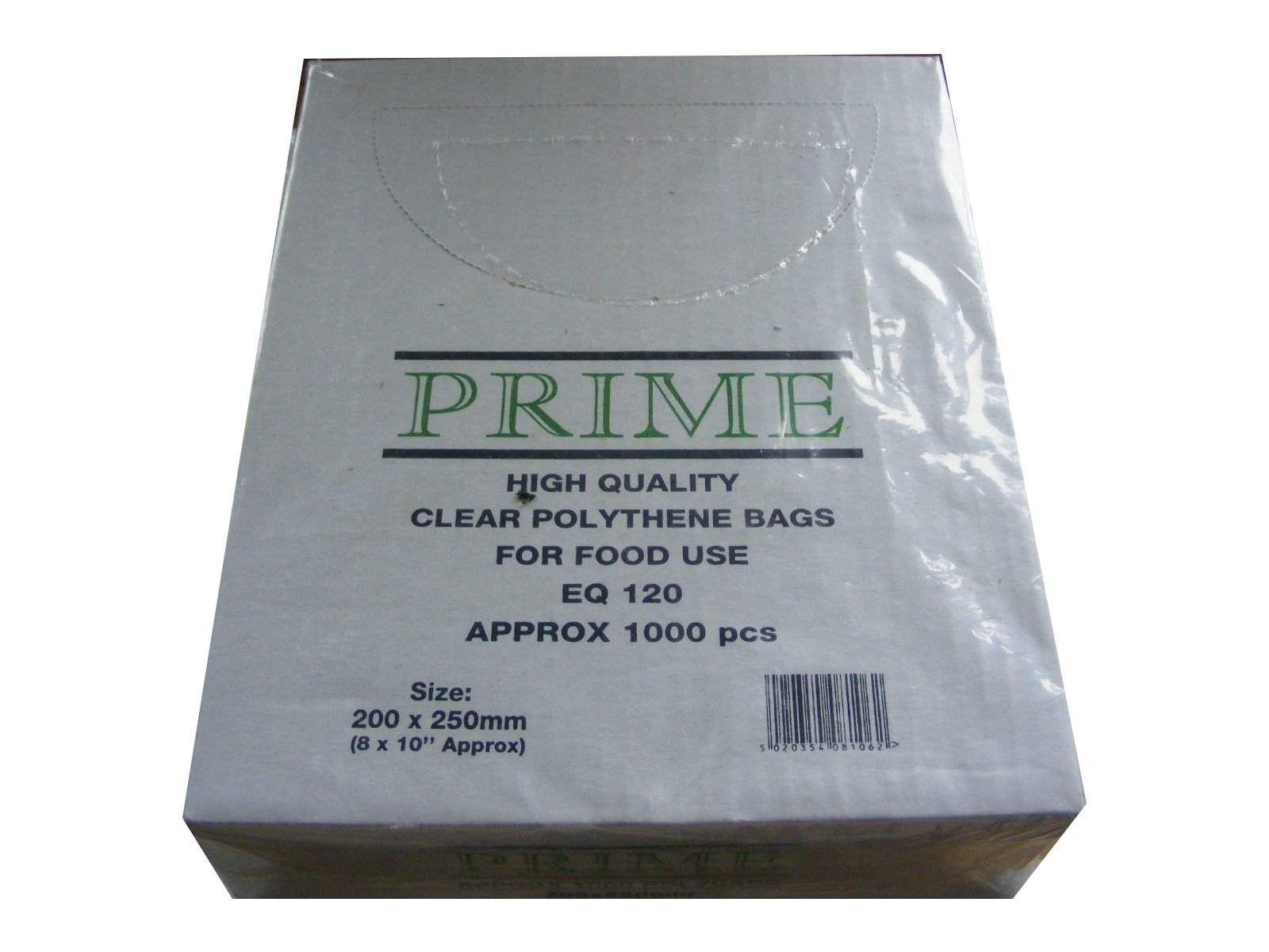 1000 8" X 10" (200MM X 250MM) HIGH QUALITY CLEAR POLYTHENE BAGS - FOR FOOD USE - EQ 120