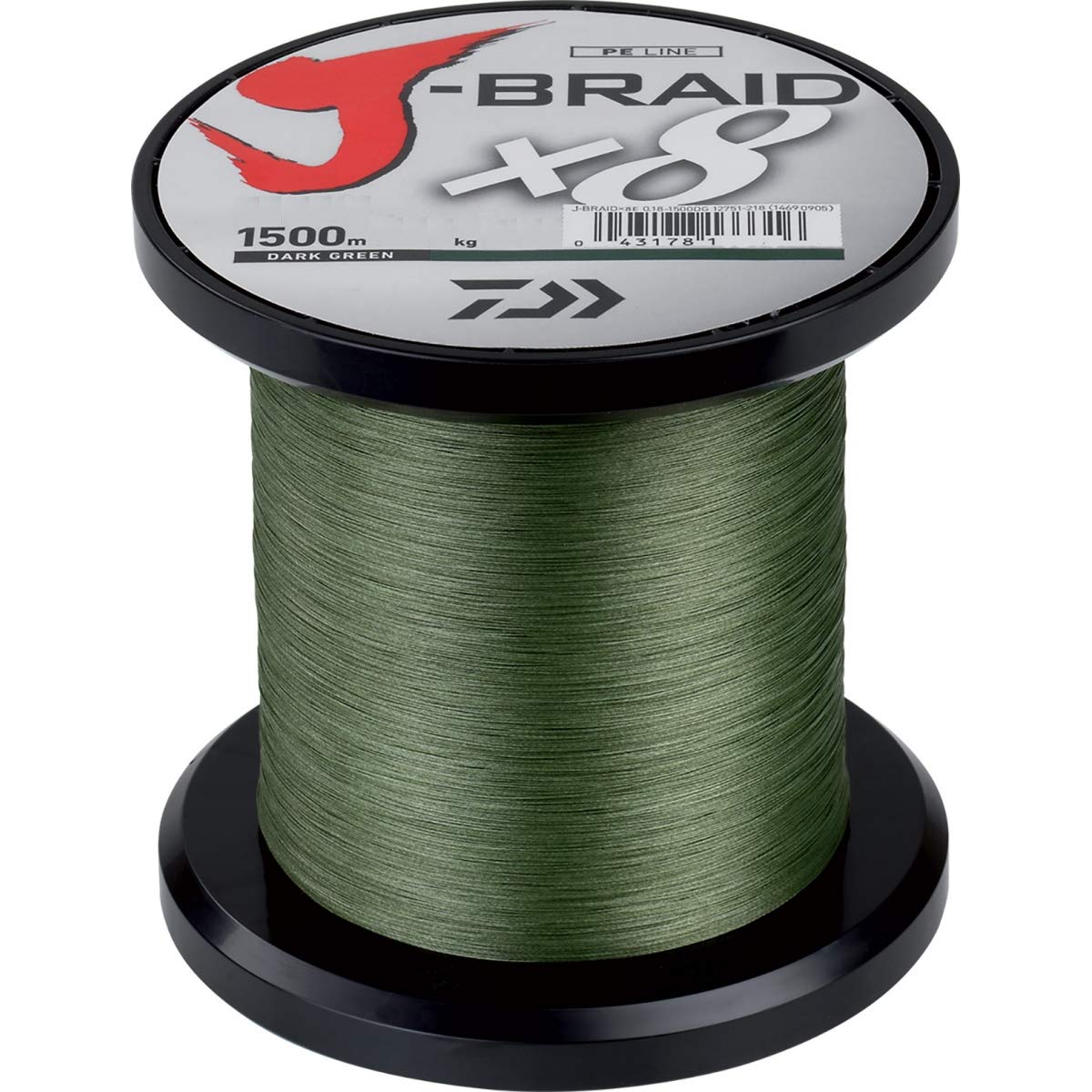 Daiwa Tresse 8 Brins J-Braid X8-1500m - PE.6 - D.0.35mm - R.36kg-79lb - Green - 12751235