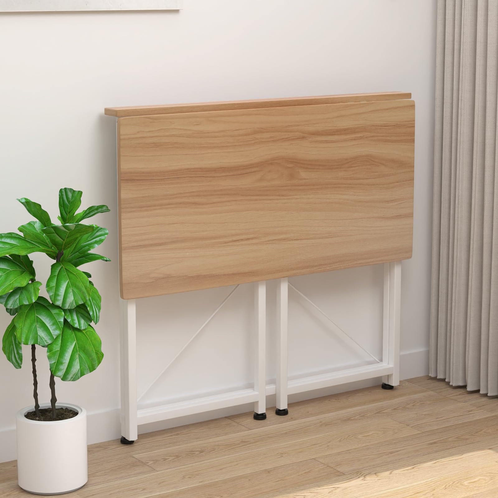 Mesa Escritorio Plegable, Mesa Ordenador Plegable Escritorios portátiles para Estudio, Casa Oficina, Escritorio para computadora 80 * 45.5 * 74 cm Marrón