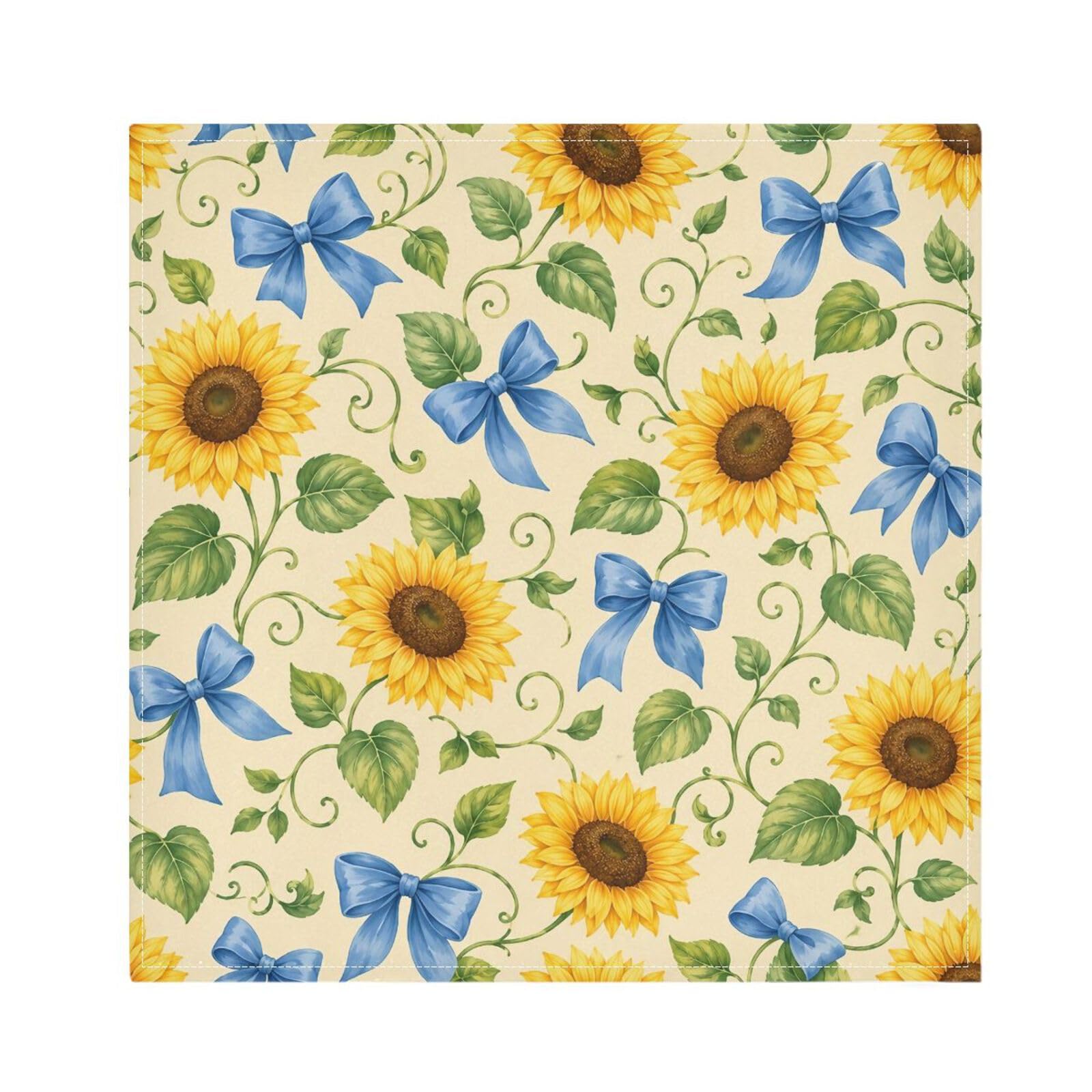 Ttgoth Sunflowers Cloth Napkin Set of 6 Washable & Reusable Dinner Napkins for Dining Table, Banquets, Wedding, Party, 50x50 cm